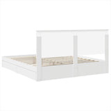 Storage Bed with Headboard White 200 x 200 cm Engineered Wood 3409517