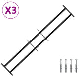 Security Grille for Windows with 2 Crossbars 3 pcs 93-174 cm 42031284