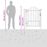 Fence Gate HORST 100 x 125 cm Metal Black Lockable 42034050