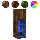 TV Cabinet with LED Lights Smoked Oak 30.5x30x90 cm 837009