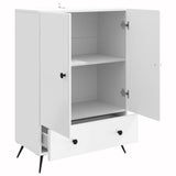 Sideboard High Gloss White 66 x 34.5 x 95 cm Engineered Wood 895589
