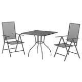 Garden Dining Set Anthracite Steel Medium Foldable 3187975