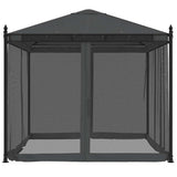 Gazebo with Mesh Walls Anthracite 2.93x2.93 m Steel 368435