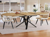 Extendable dining table 100-140cm, round-oval table, stable X-metal frame, adjustable feet, wood N639P439338N