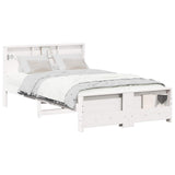 Bed Frame with Headboard White 135 x 190 cm Engineered Wood 877243
