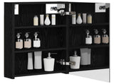 Bathroom Mirror Cabinet with Door Black Oak 40 x 10.5 x 60.5 cm 889024