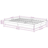 Bed Frame without Mattress White Solid Wood 140x190 cm 819953