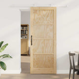 Sliding Door Brown 83 x 211 cm Solid Pine Wood 3333394