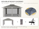 Pop Up Canopy Tent with Double Roof, Zipped Mesh Sidewalls, Carrying Bag, Height Adjustable for T3398P325195
