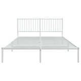 Metal Bed Frame without Mattress with Headboard White 160x200cm 350934