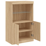 Sideboard with LED Lights Sonoma Oak 60.5x37x100 cm 836667