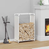 Firewood Rack White 60x28x90 cm Cold-rolled steel 864212