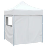Professional Folding Party Tent with 4 Sidewalls 2x2 m Steel White 48888
