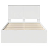 Bed Frame with Headboard White 120 x 200 cm Solid Pine Wood 3411028