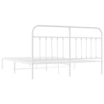Metal Bed Frame without Mattress with Headboard White 180x200cm 352631