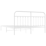 Metal Bed Frame without Mattress with Headboard White 180x200cm 352631