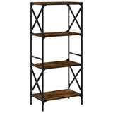 Bookcase 4-Tier Smoked Oak 59x35x132 cm Engineered Wood 837619