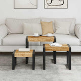 Nesting Tables 3 pcs Solid Mango Wood 247404