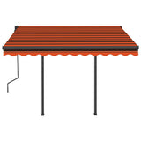 Manual Retractable Awning with LED 3.5x2.5 m Orange and Brown 3070125