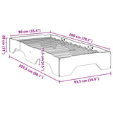 Bed Frame No Mattress Stackable 90x200 cm Solid Wood 859202