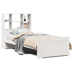 Bookcase Bed without Mattress White 90x200cm Solid Wood Pine 3322466