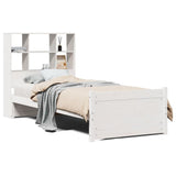 Bookcase Bed without Mattress White 90x200cm Solid Wood Pine 3322466