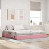 Storage Bed with Mattress with Storage Pink 200 x 200 cm Velvet 3370123