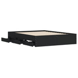 Bed Frame with Drawers without Mattress Black 140x200 cm 3207274