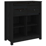 Sideboard Black 70x35x80 cm Solid Wood Pine 813768