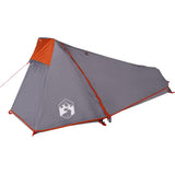 Camping Tent Tunnel 1-Person Grey and Orange Waterproof 94610