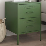 Bedside Cabinet Olive Green 36x39x50.5 cm Steel 842930