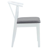Dining Chair 2 pcs White and Grey Solid Rubber Wood 42020406