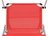 Sun Lounger Red Aluminium Standard Collapsible 312459