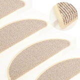 Stair Mats 15 pcs 56x17x3 cm White and Brown Half Round 149852