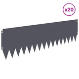 Lawn Edging 20 pcs 103 x 30 cm Steel Anthracite 8008509