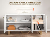 Sideboard Storage Cabinet, Modern Storage Cupboard with Adjustable Shelves and Metal Legs for Living T3398P424860