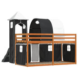 Bunk Bed without Mattress with Slide White and Black 90x200 cm 3284167