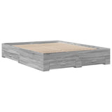 Bed Frame Grey Sonoma Engineered wood, Plywood Double Bed Frame 3280375