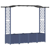 Raised Bed with Trellis and Roof Grey 204 x 40 x 141 cm PP 42032556