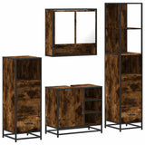 4 Piece Bathroom Furniture Set Smoked Oak Engineered Wood 3301297