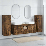 Bathroom Furniture Set 5 pcs Smoked Oak 33 x 34.5 x 100 cm 3405998