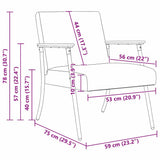 Armchair Black 59 x 75 x 78 cm Fabric 42017664