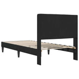Bed Frame with Headboard Black 90 x 190 cm Velvet 42027535