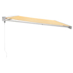 Retractable Awning Yellow and White 5x3 m Fabric and Aluminium 3154535