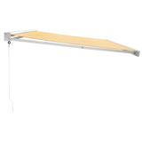 Retractable Awning Yellow and White 5x3 m Fabric and Aluminium 3154535