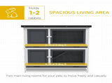 Double Decker Rabbit Hutch 2 Tier Guinea Pig House Pet Cage Outdoor with Sliding-out Tray, 100 47 T3398P350039