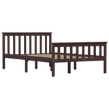 Bed Frame Dark brown Solid Pinewood, Plywood Double Durable 283234