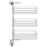 3-Tier Pull-out Kitchen Wire Basket Silver 47x35x56 cm 50970