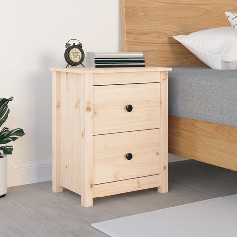 ZNTS Bedside Cabinet 50x35x61.5 cm Solid Wood Pine 813679