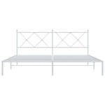 Metal Bed Frame without Mattress with Headboard White 180x200cm 376555